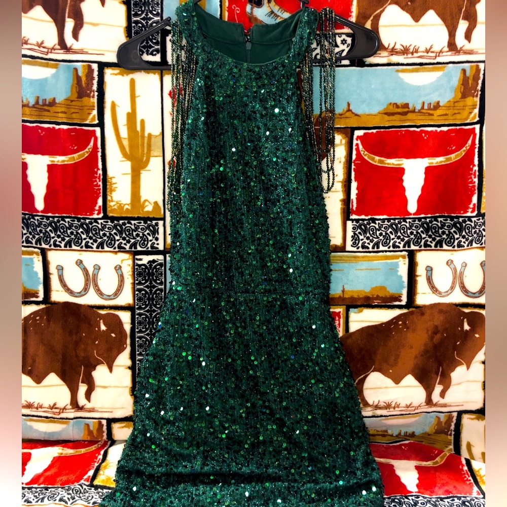 Emerald green cocktail dress
